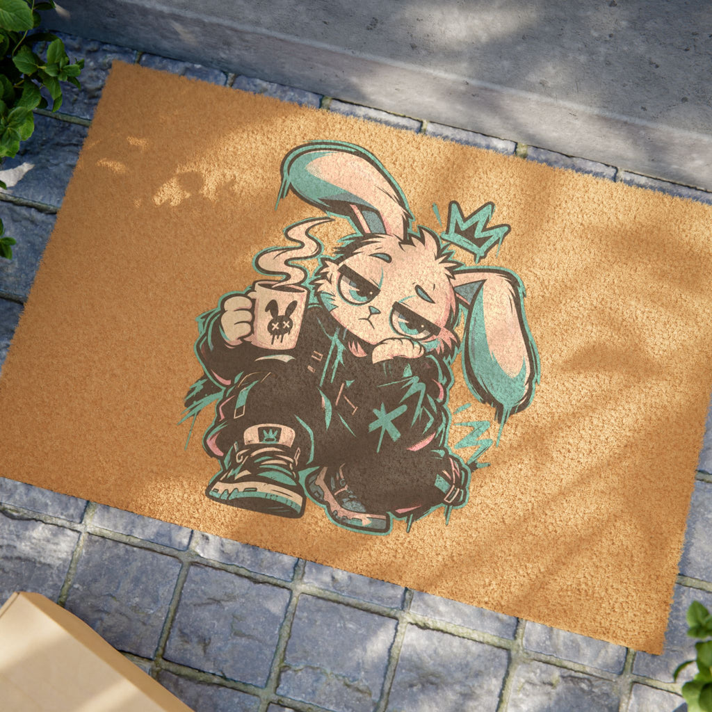 Graffiti Rabbit Coffee Doormat