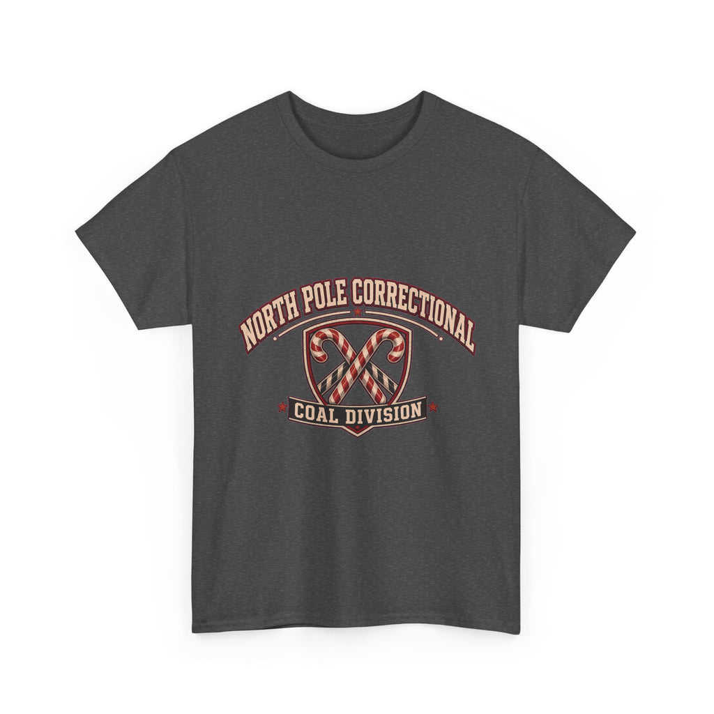 North Pole Correctional Coal Division Christmas Tee in Dark Heather