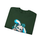 Sleepy Cyber Bunny Coffee Crewneck Sweatshirt