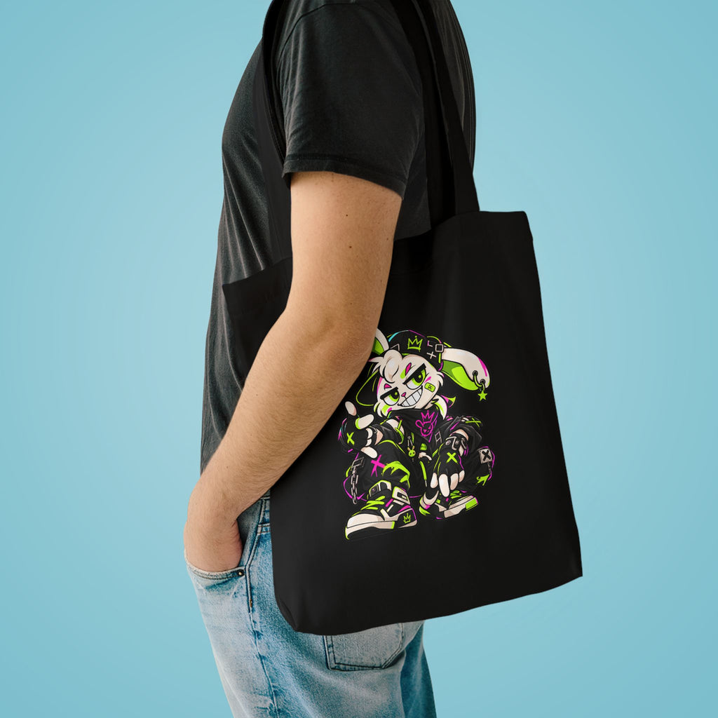 Neon Punk Bunny Cotton Tote Bag