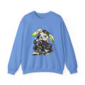 Neon Punk Bunny Crewneck Sweatshirt in Carolina Blue
