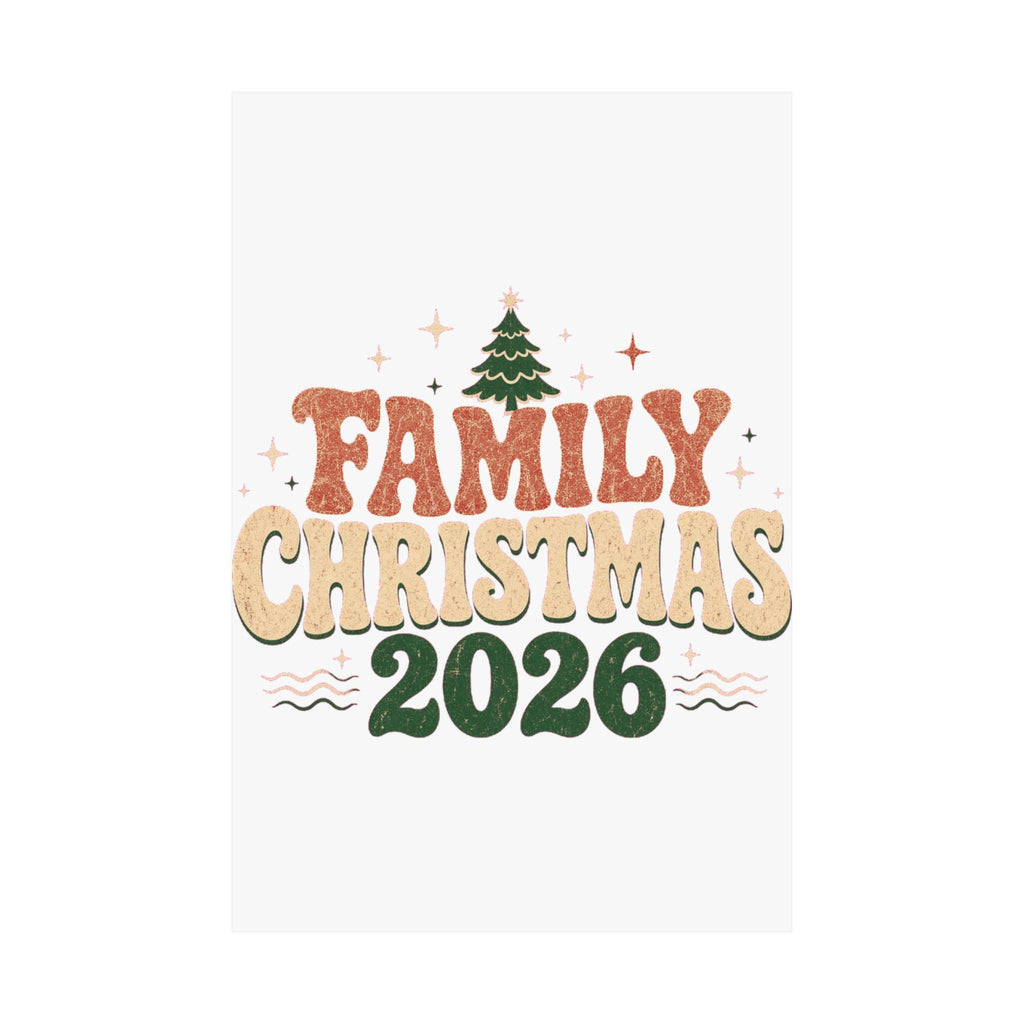 Retro Family Christmas 2026 Matte Poster