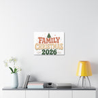 Retro Family Christmas 2026 Stretched Canvas