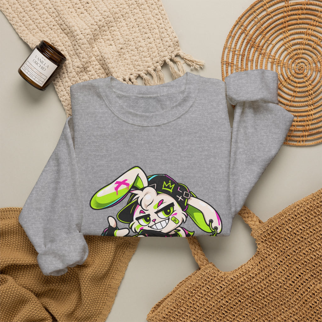 Neon Punk Bunny Crewneck Sweatshirt