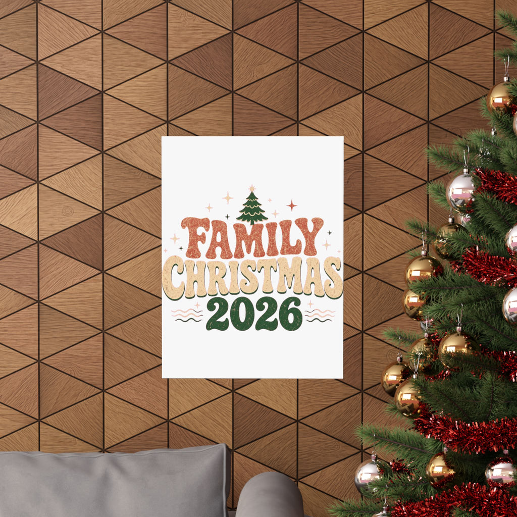 Retro Family Christmas 2026 Matte Poster