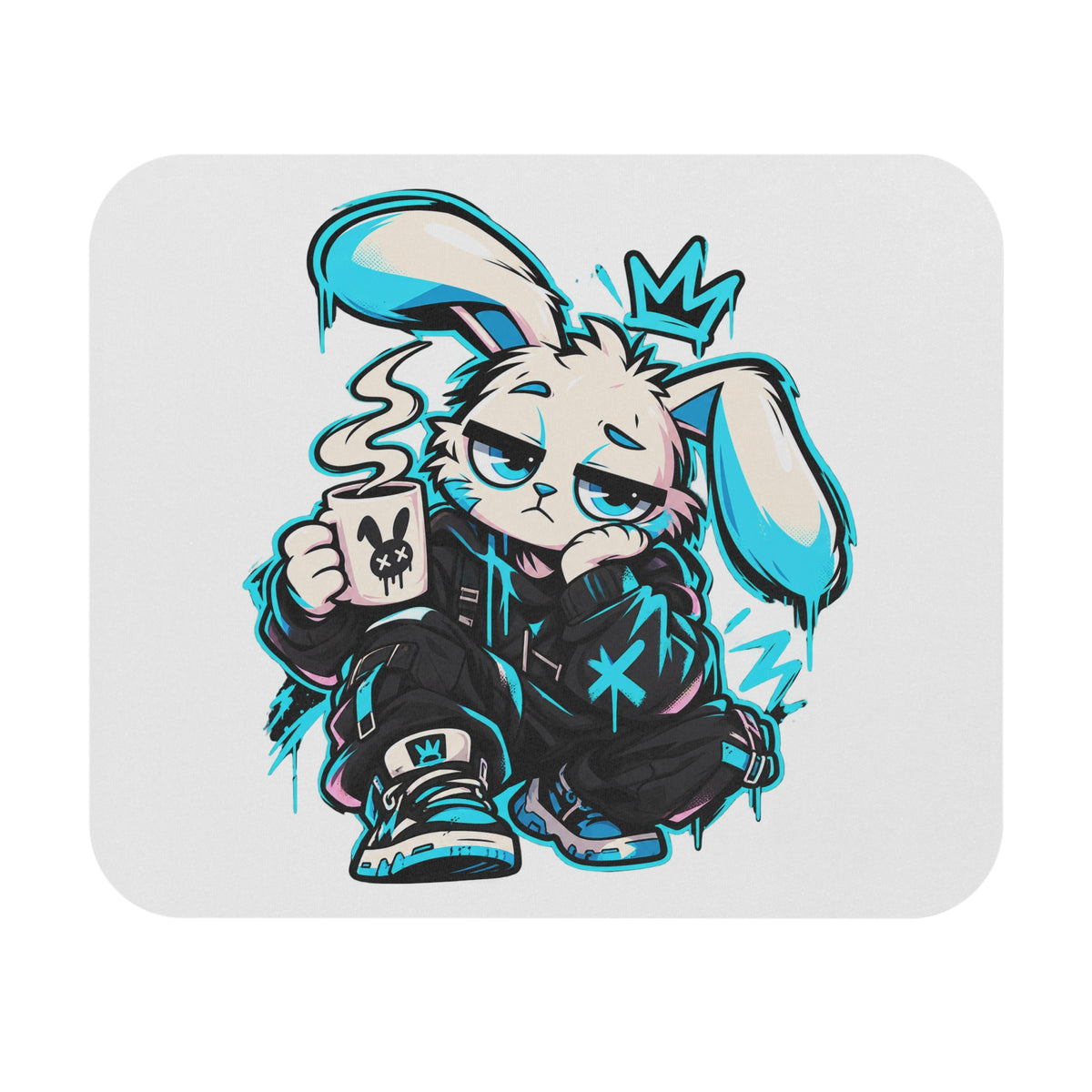 Graffiti Rabbit Coffee Mouse Pad