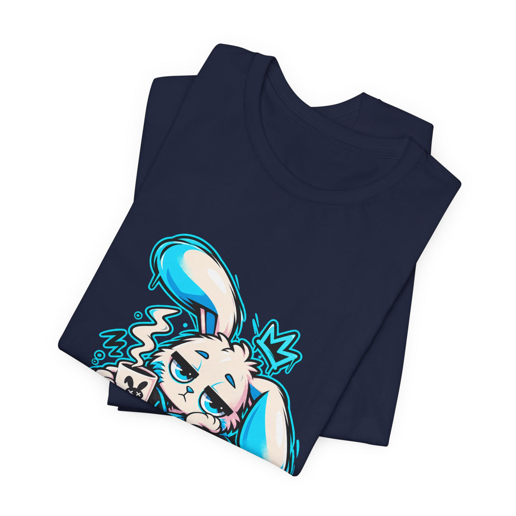 Sleepy Cyber Bunny Coffee Graphic Tee