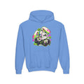 Punk Bunny Graffiti Kids Hoodie in Carolina Blue
