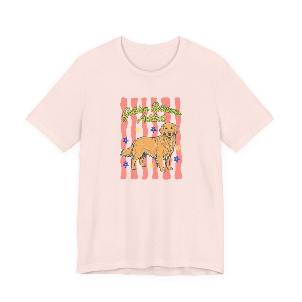 Golden Retriever Addict T-Shirt in Soft Pink
