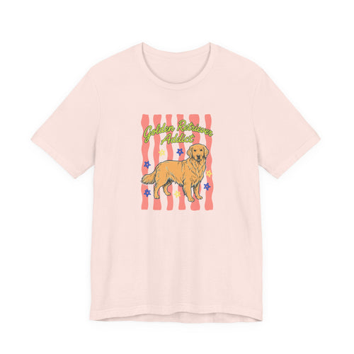 Golden Retriever Addict T-Shirt in Soft Pink