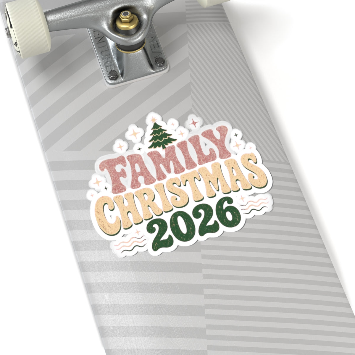 Retro Family Christmas 2026 Kiss-Cut Sticker