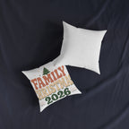 Retro Family Christmas 2026 Square Pillow