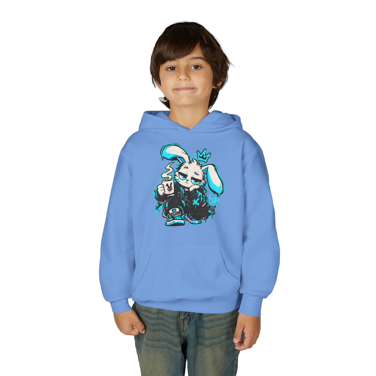 Graffiti Rabbit Coffee Kids Hoodie