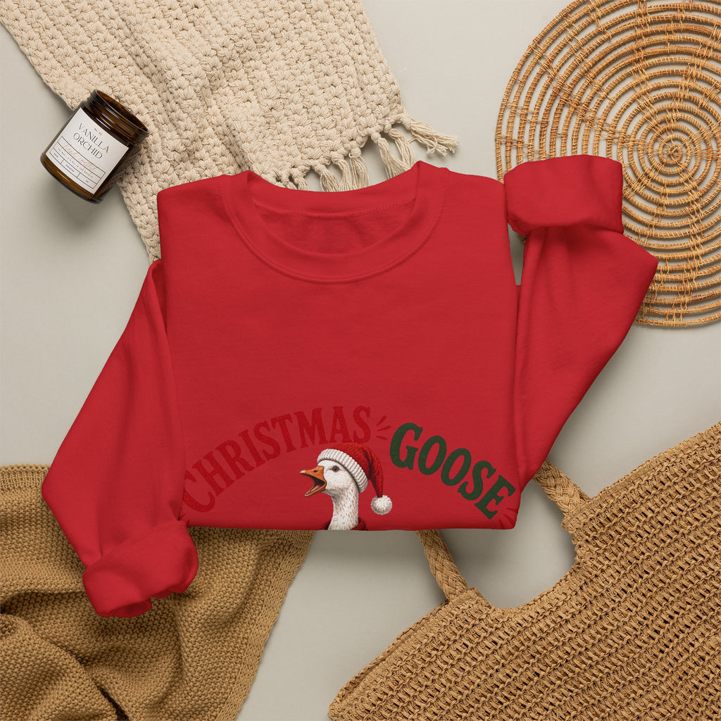 Christmas Goose Crew Crewneck Sweatshirt Cozy Holiday Gift