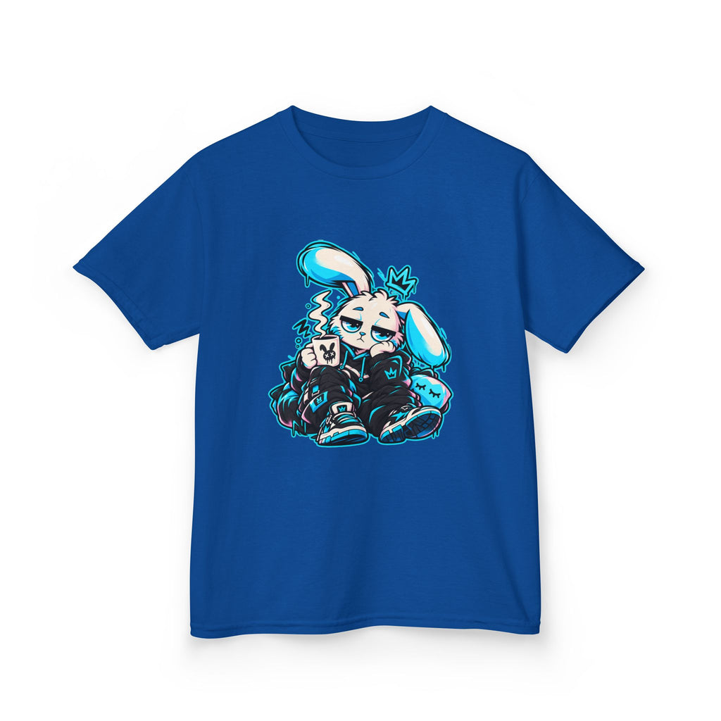 Sleepy Cyber Bunny Kids Coffee Tee