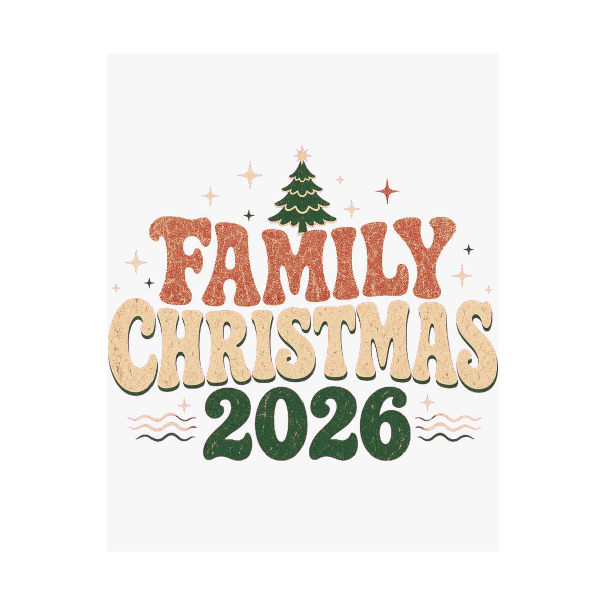 Retro Family Christmas 2026 Matte Poster