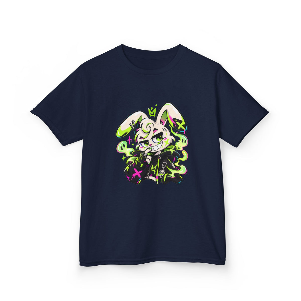 Neon Goth Bunny Kids Heavy Cotton Tee