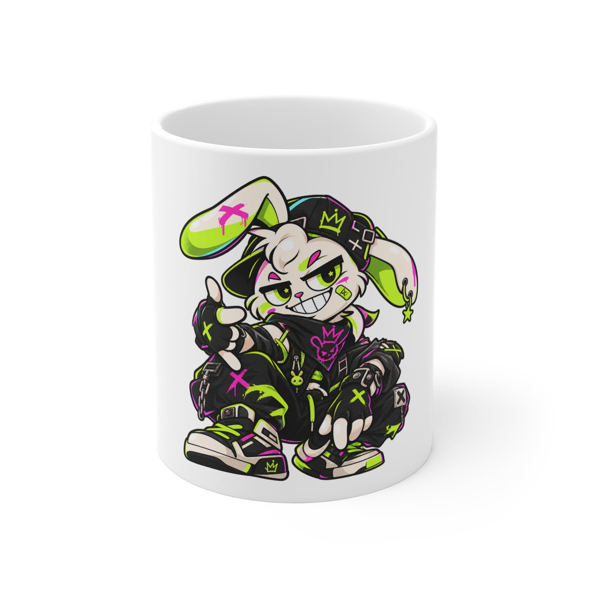 Neon Punk Bunny 11oz Mug