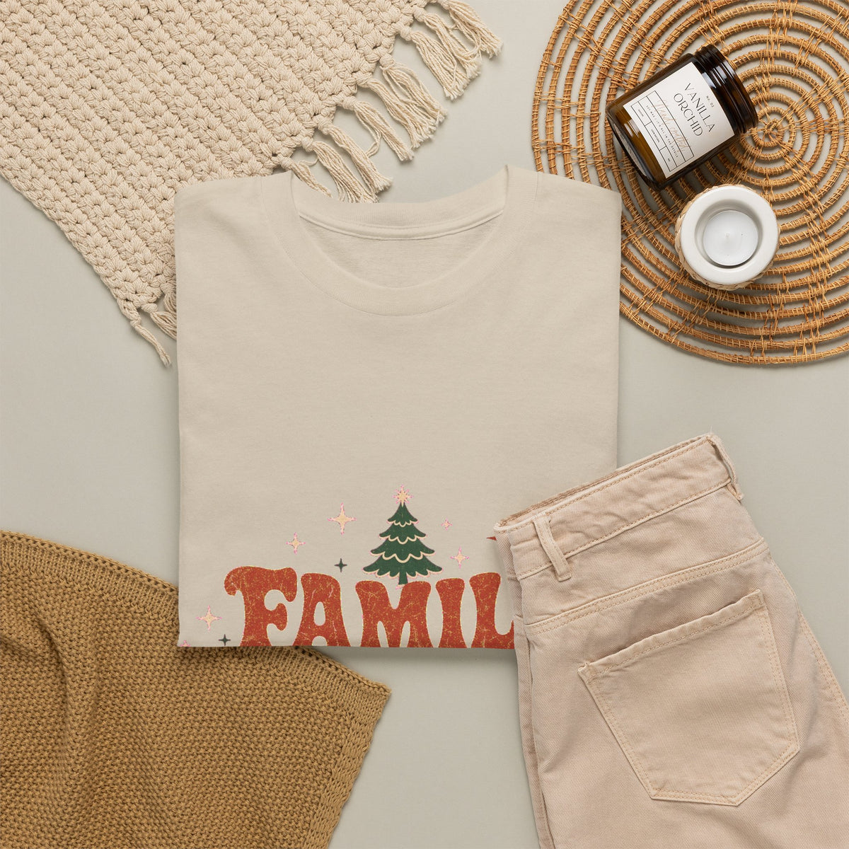 Retro Family Christmas 2026 Heavy Cotton Tee