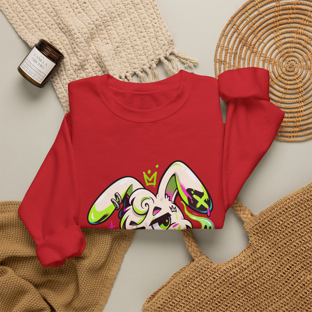 Neon Goth Bunny Crewneck Sweatshirt