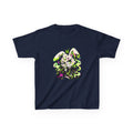 Neon Goth Bunny Kids Heavy Cotton Tee in Navy