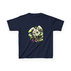 Neon Goth Bunny Kids Heavy Cotton Tee in Navy
