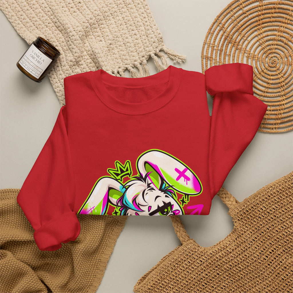 Punk Bunny Graffiti Crewneck Sweatshirt