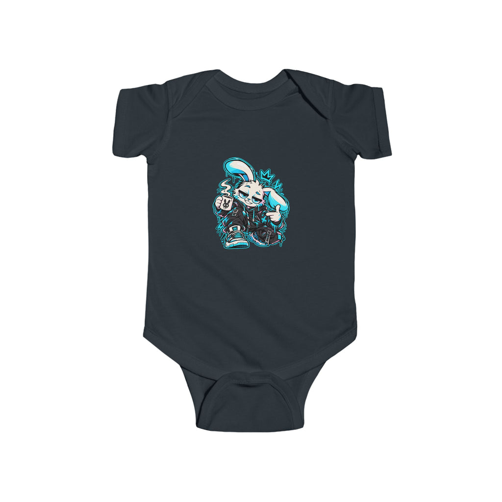 Graffiti Rabbit Coffee Infant Bodysuit in Black