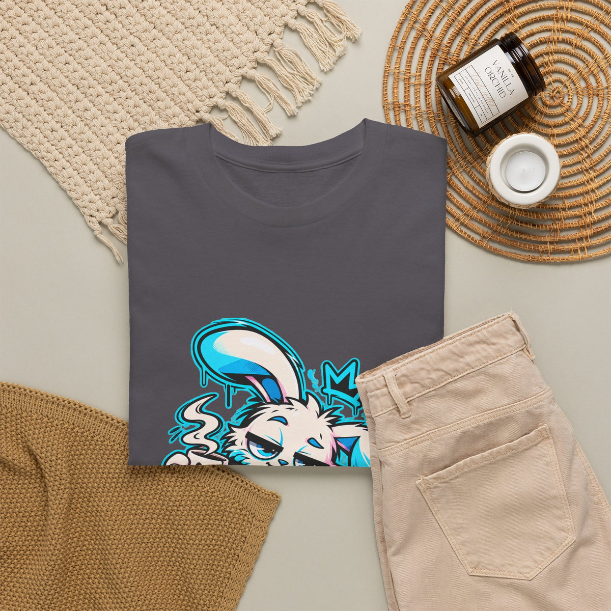 Graffiti Rabbit Coffee Heavy Cotton Tee