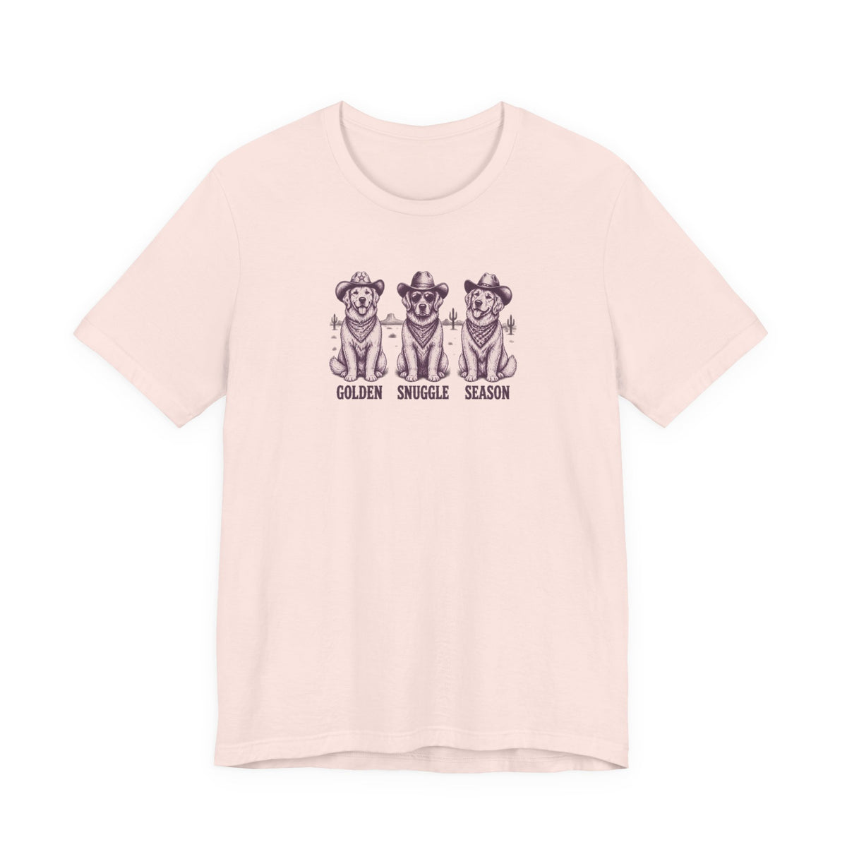 Golden Snuggle Season - Retriever Mom Tee in Soft Pink