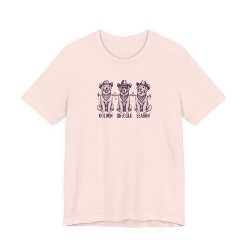 Golden Snuggle Season - Retriever Mom Tee in Soft Pink