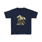 Neon Punk Bunny Kids Heavy Cotton Tee in Navy