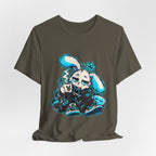Sleepy Cyber Bunny Coffee Graphic Tee