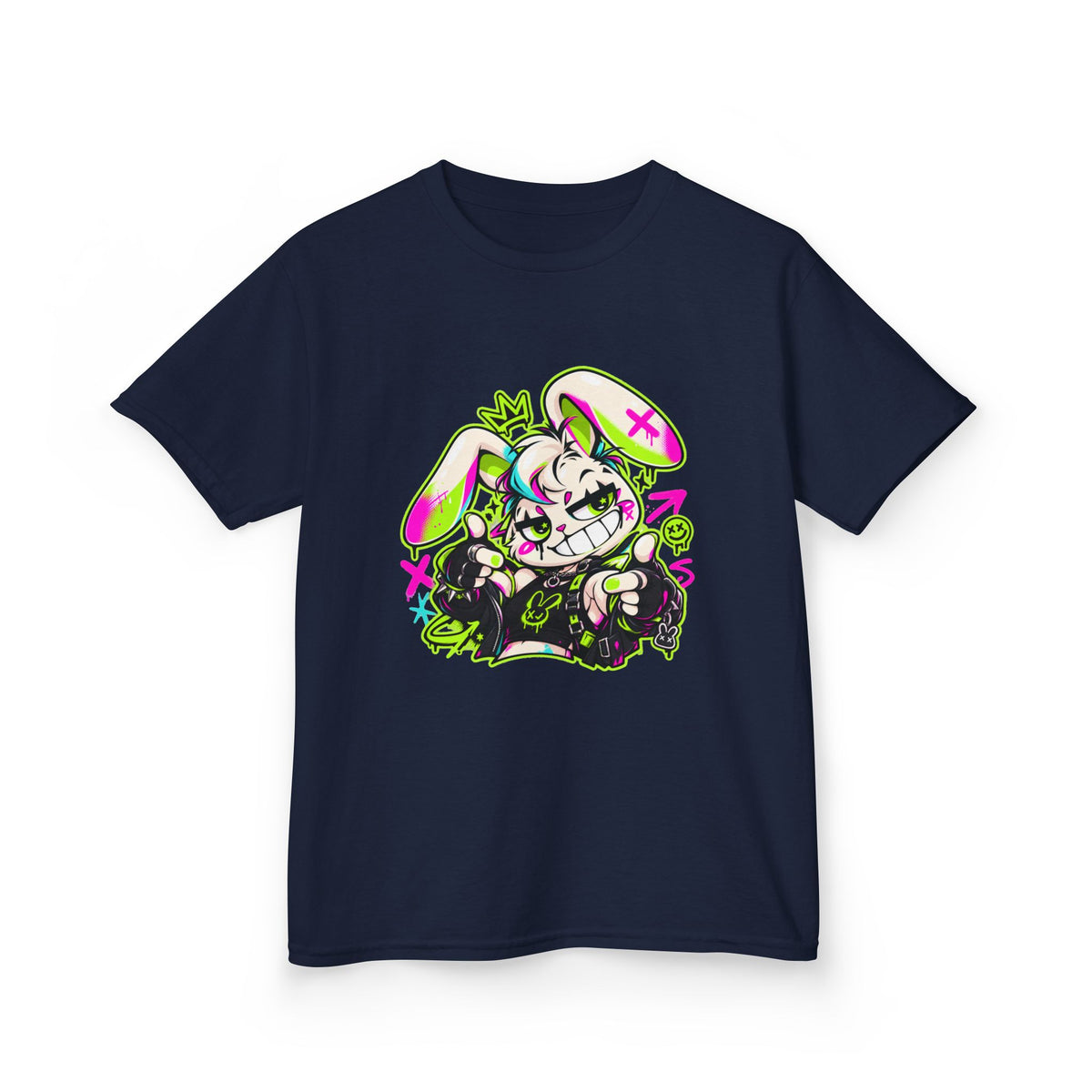 Punk Bunny Graffiti Kids Heavy Cotton Tee