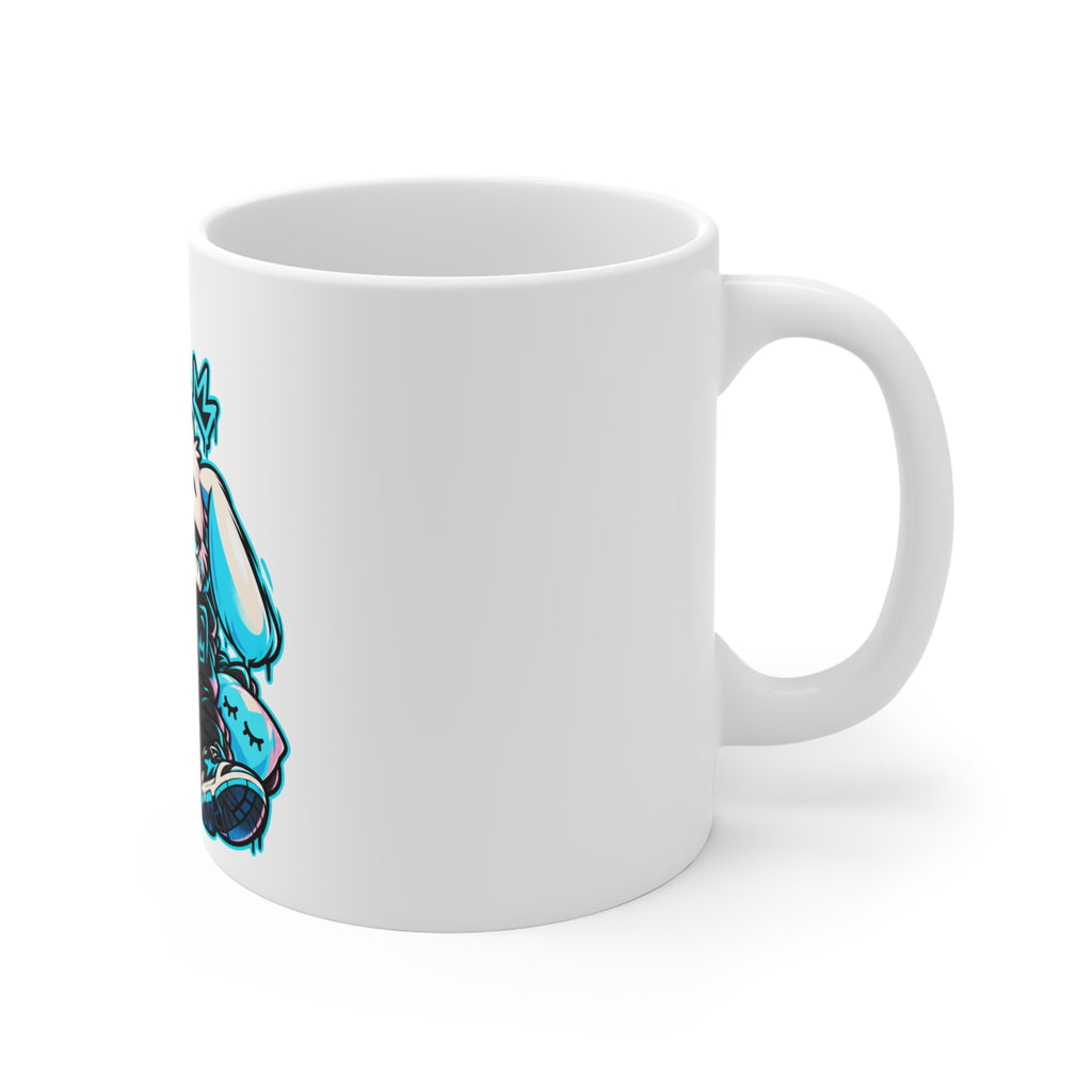 Sleepy Cyber Bunny Coffee Mug Gift