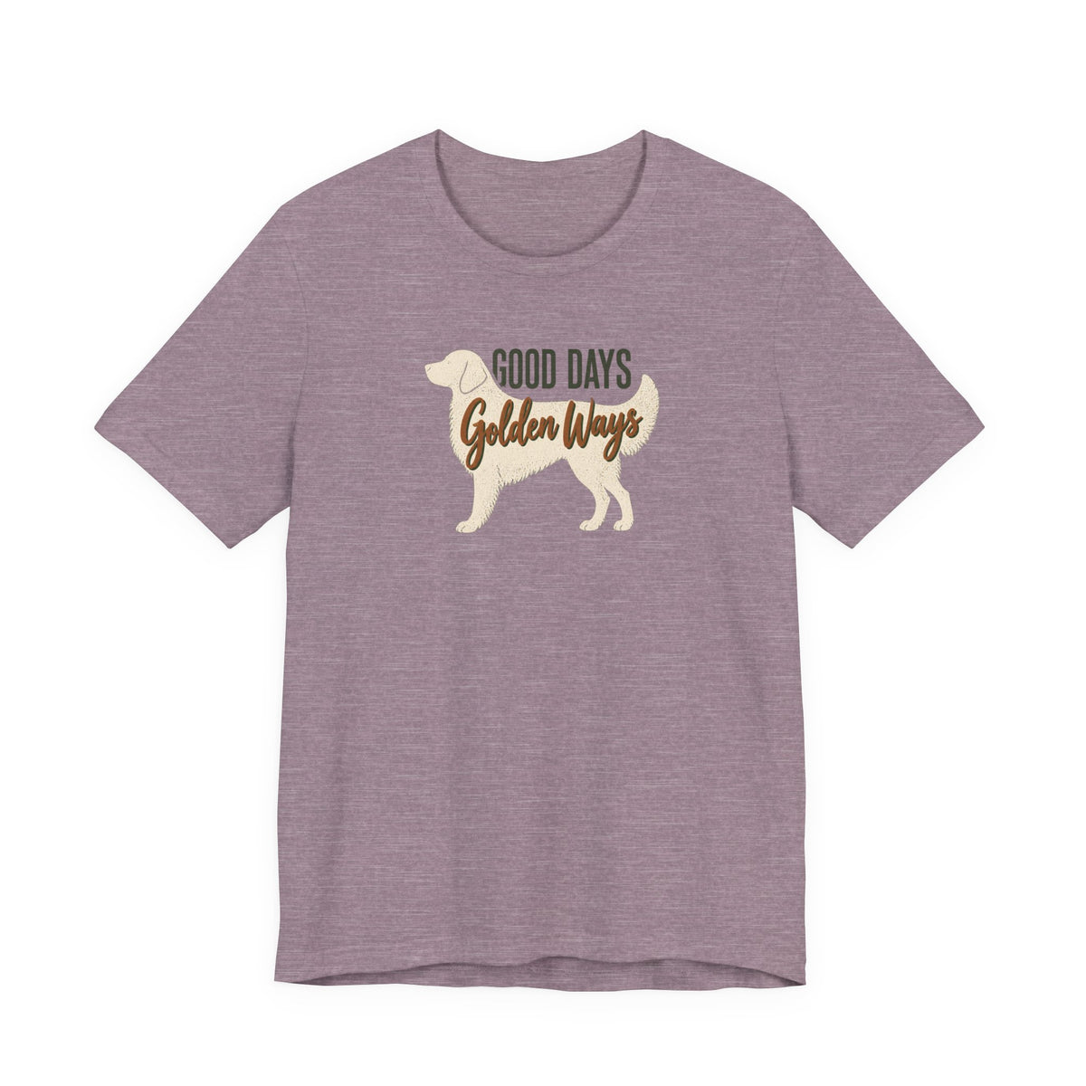 Golden Ways - Golden Retriever Mom T-Shirt in Heather Purple