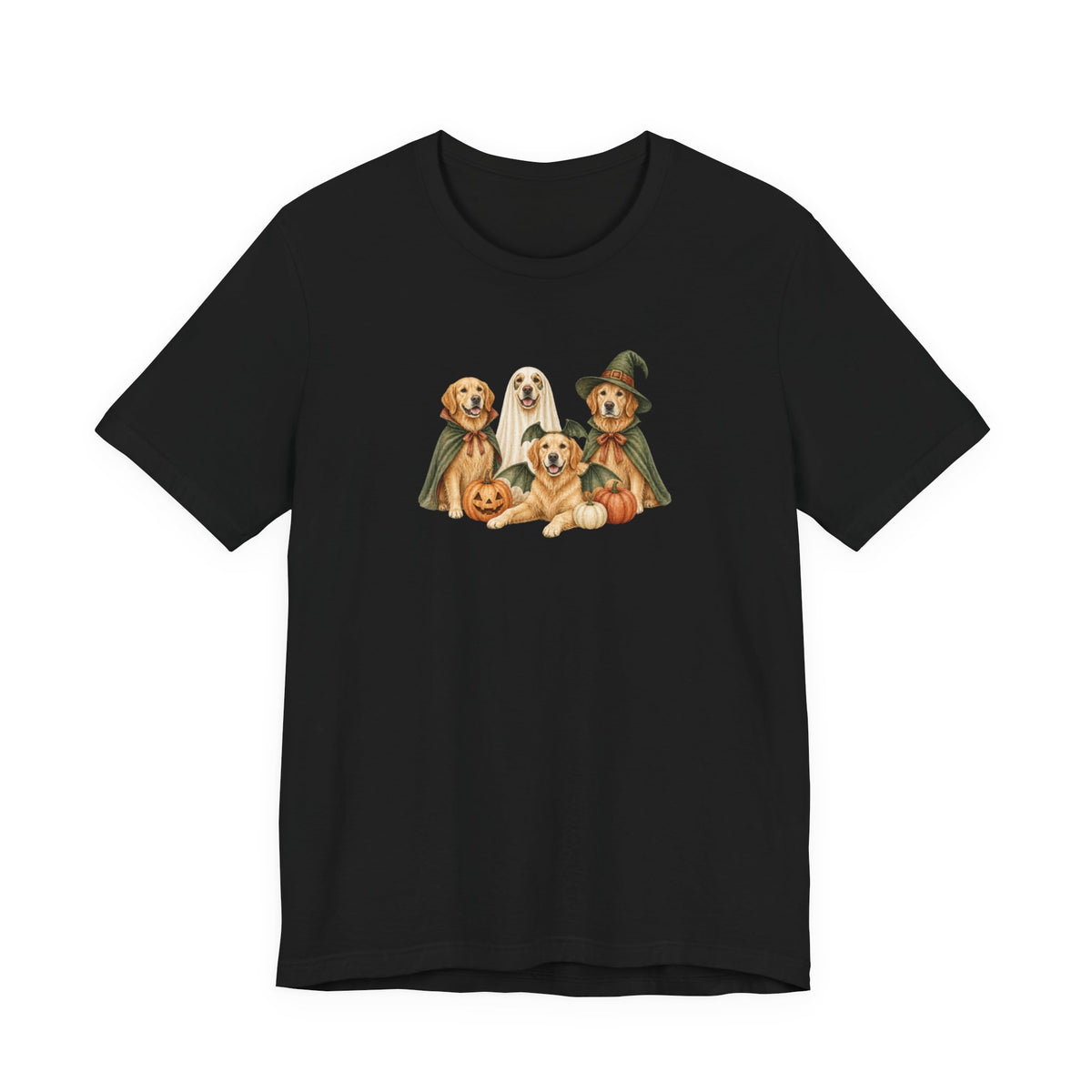 Golden Retriever Halloween Costumes Tee in Black
