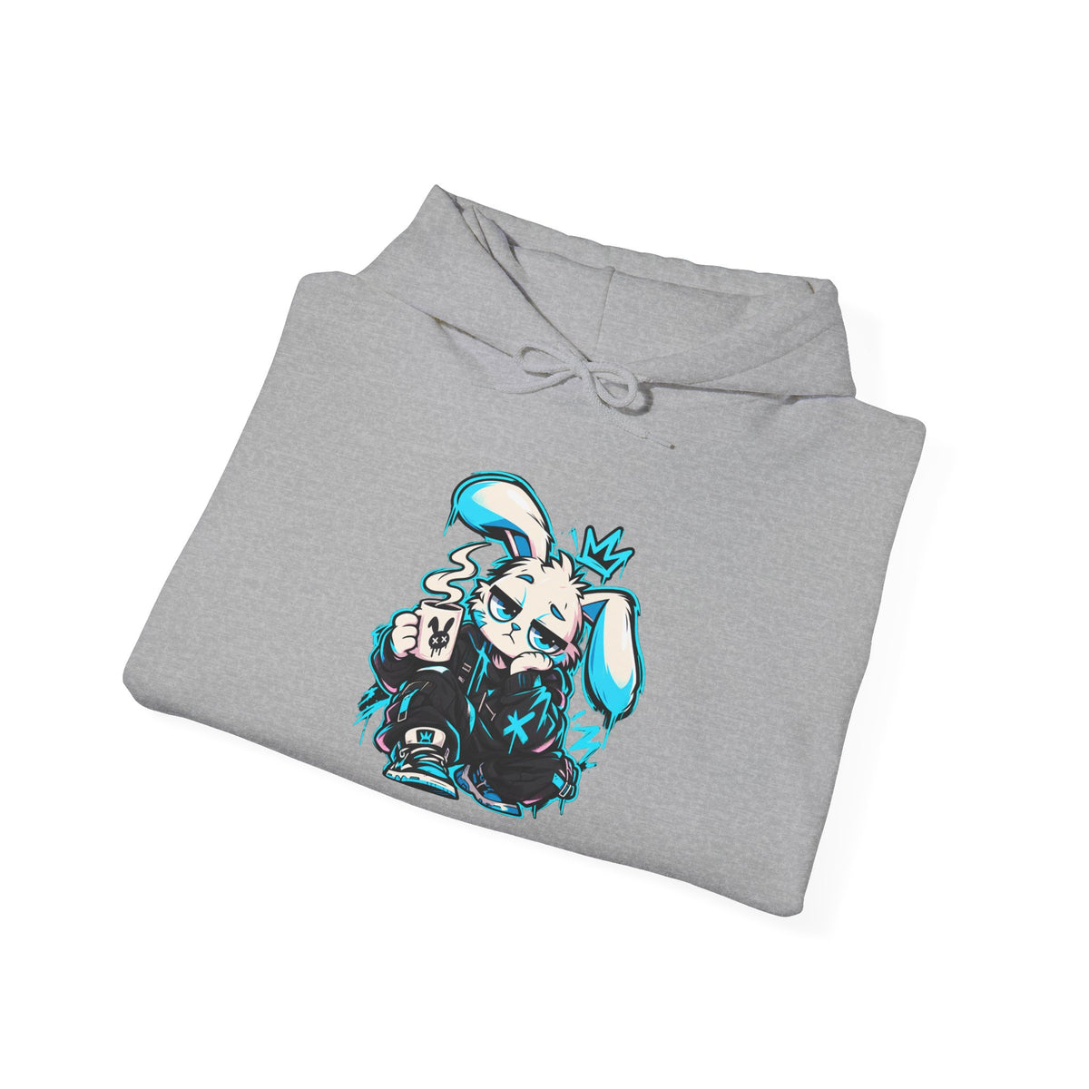 Graffiti Rabbit Coffee Hoodie | Streetwear