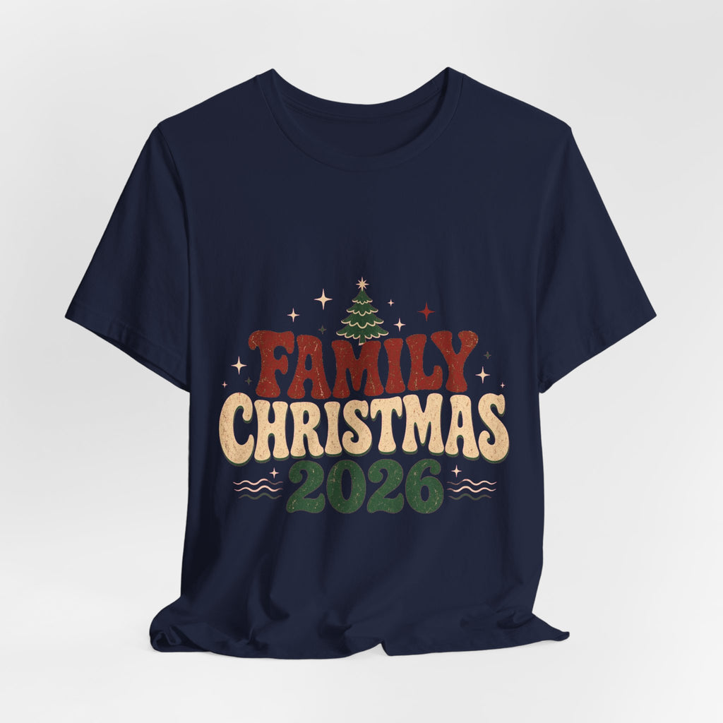 Retro Family Christmas 2026 Premium Jersey Tee