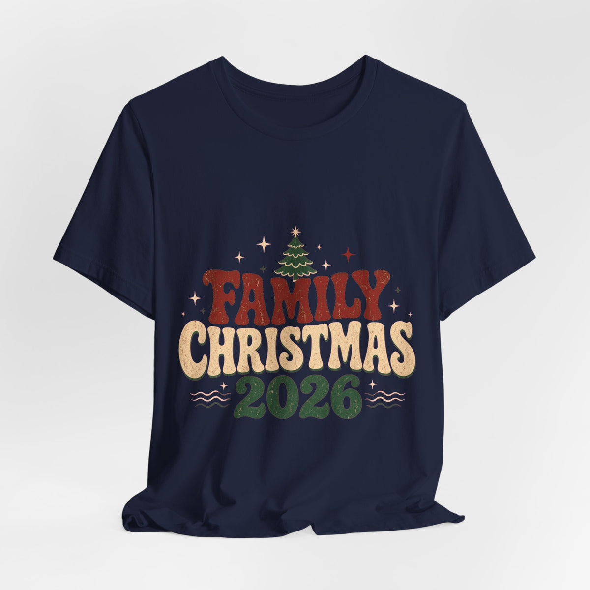Retro Family Christmas 2026 Premium Jersey Tee