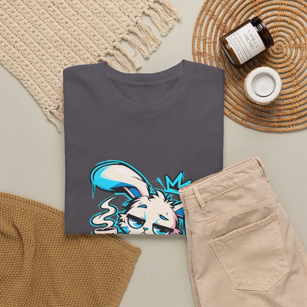 Graffiti Rabbit Coffee Tee | Streetwear Tee
