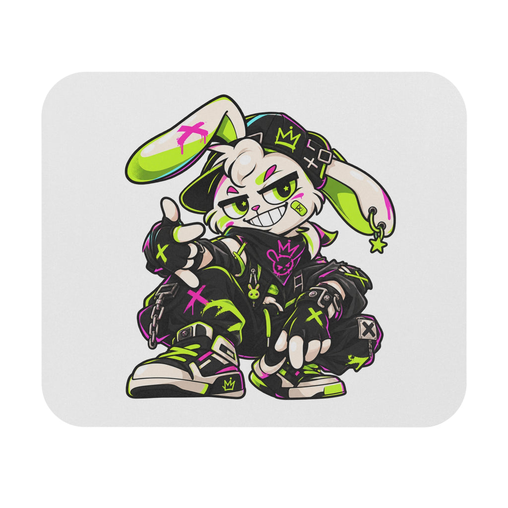 Neon Punk Bunny Mouse Pad