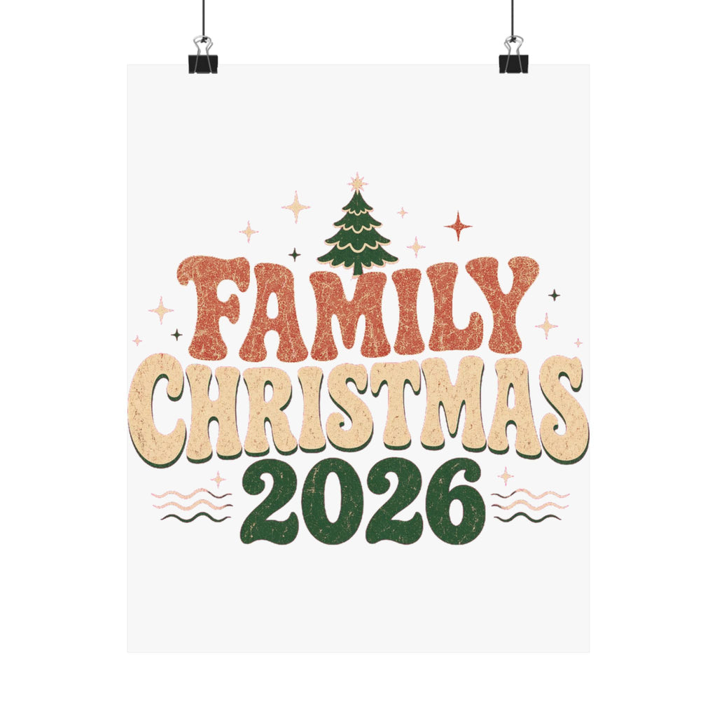 Retro Family Christmas 2026 Matte Poster