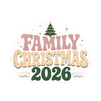 Retro Family Christmas 2026 Kiss-Cut Sticker