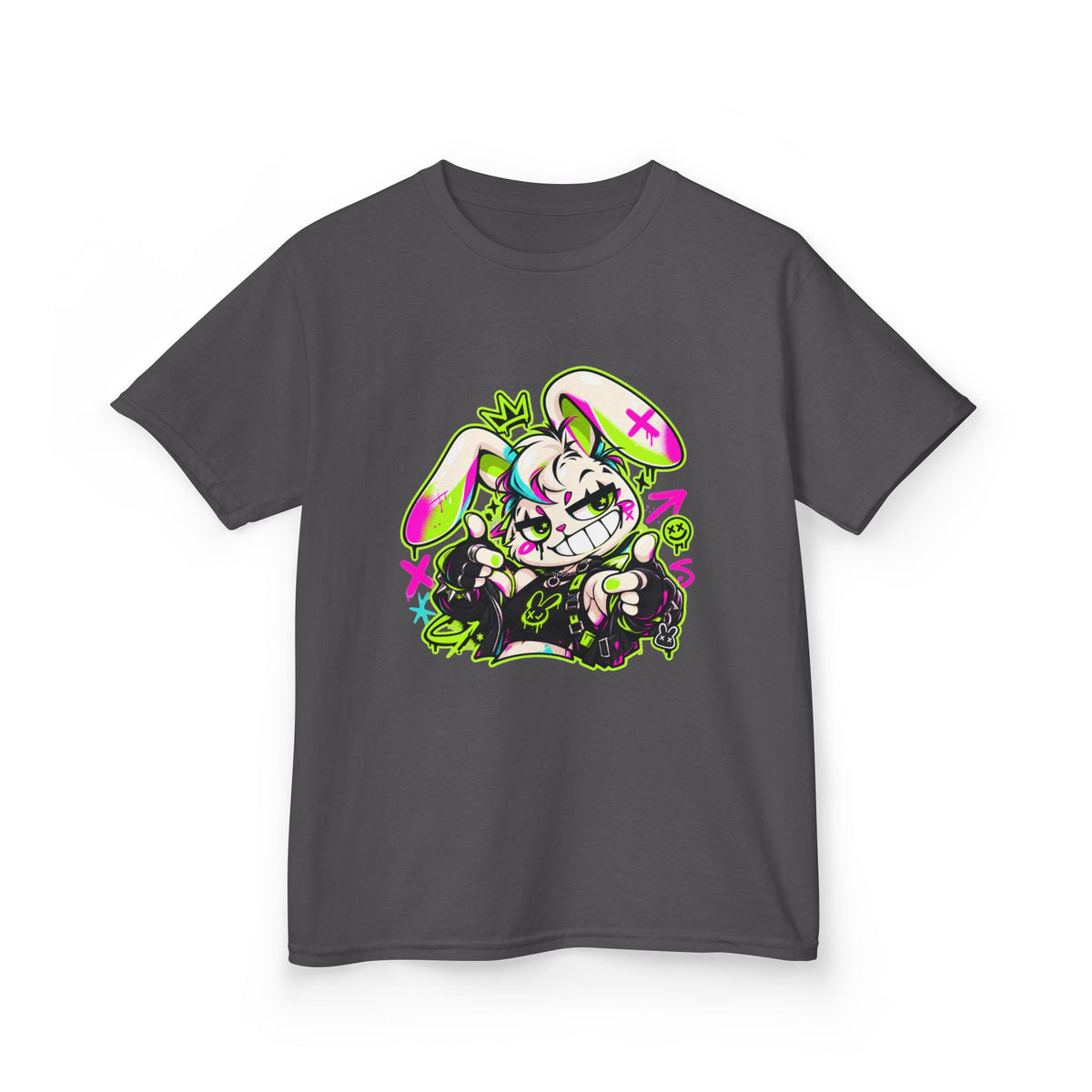 Punk Bunny Graffiti Kids Heavy Cotton Tee
