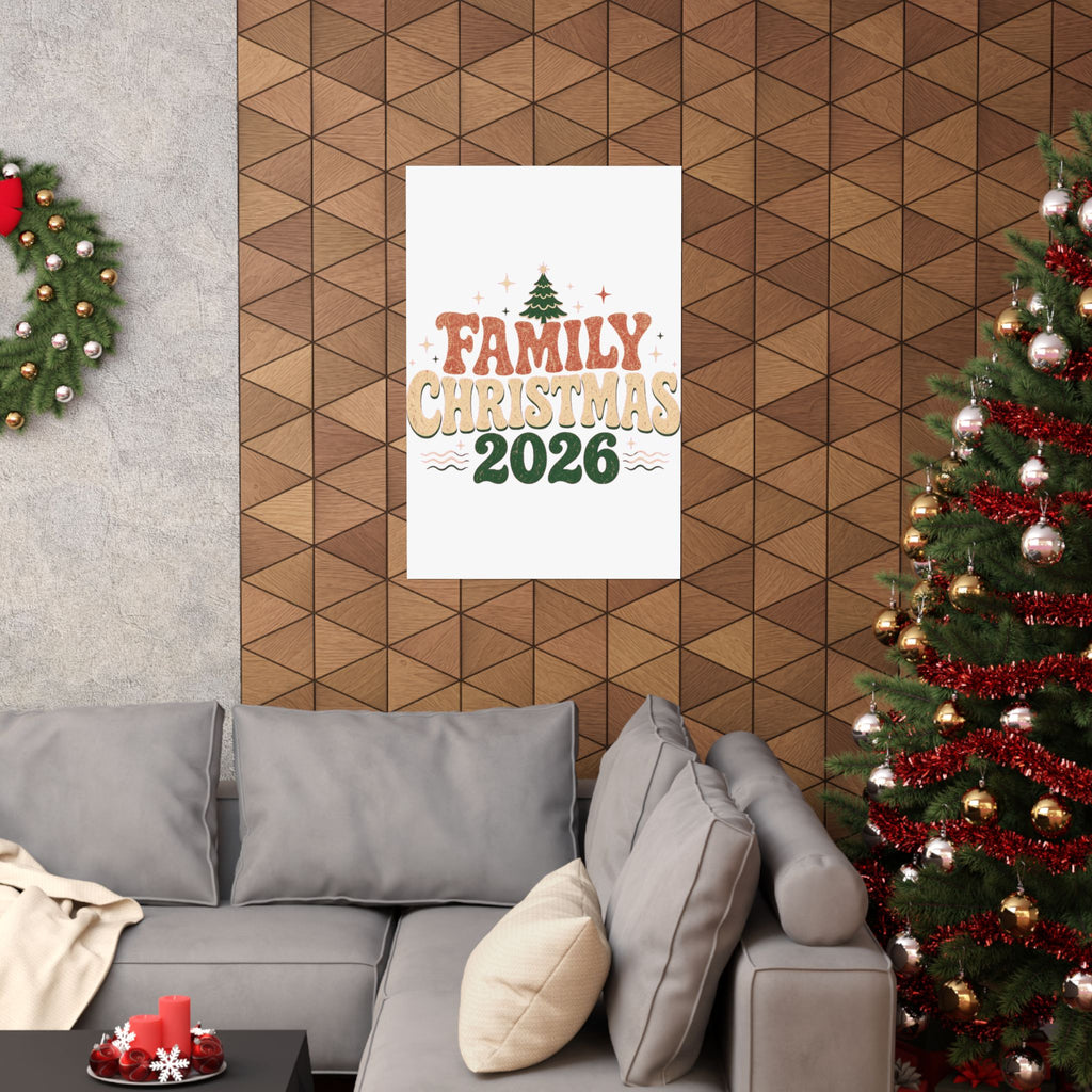 Retro Family Christmas 2026 Matte Poster