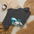 Sleepy Cyber Bunny Coffee Crewneck Sweatshirt