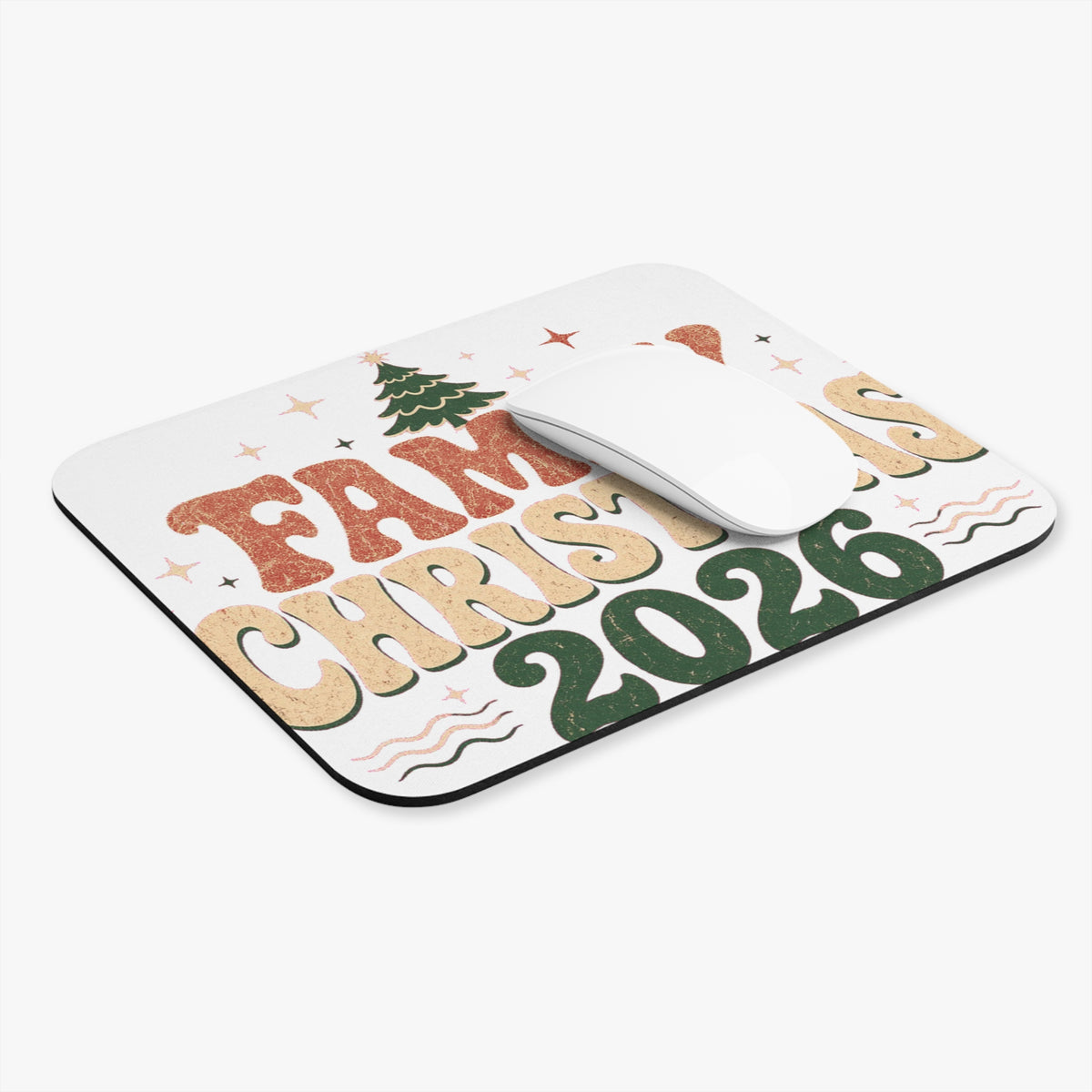 Retro Family Christmas 2026 Mouse Pad