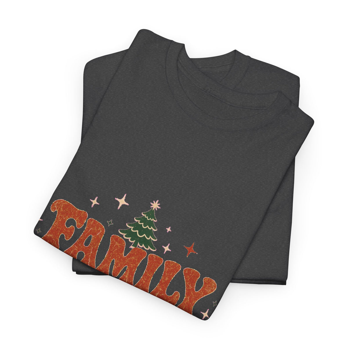 Retro Family Christmas 2026 Heavy Cotton Tee