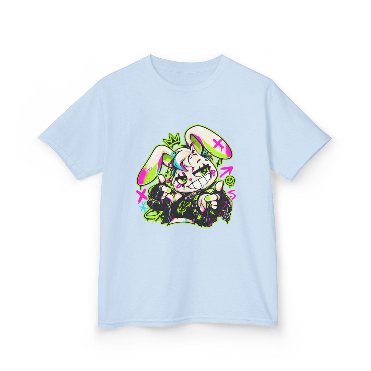 Punk Bunny Graffiti Kids Heavy Cotton Tee